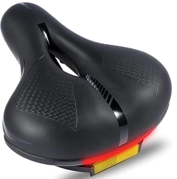 YQ&TL Spares YQ&TL Bicycle Seat, Waterproof Soft, Wide Gel Bike Saddles, Dual Shock Absorbing, Memory Foam, Hollow, Breathable Mountain Bike Seat, with Reflective Strip