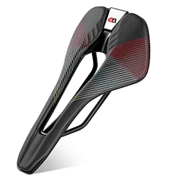 YQ&TL Spares YQ&TL Bike Saddle, Professional Mountain Bike Gel Saddle MTB Bicycle Cushion Road Racing Saddle, Hollow and Comfortable Cycling Equipment Red