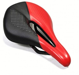 YQCSLS Spares YQCSLS Carbon+ Leather Bicycle Seat Saddle MTB Road Bike Saddles Mountain Bike Racing Saddle PU Breathable Soft Seat Cushion (Color : Black and red)