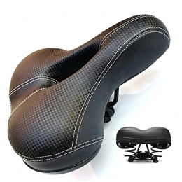 Zasole Spares Zasole Comfort Bike Seat for Women Men, Memory Foam Padded Soft Bike Cushion with Dual Shock Absorbing, Waterproof Universal Fit Wide Bicycle Saddle, Black
