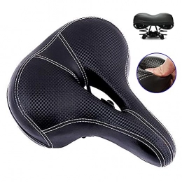 Zasole Mountain Bike Seat Zasole PU Wide Bicycle Seat, Breathable Shock Resistance Bike Seat, Replacement Soft Pad Cycling Cushion Universal Fits for Indoor And Outdoor Bikes, Black