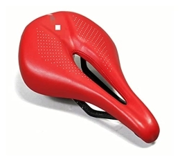 ZHANGQI Mountain Bike Seat ZHANGQI jiejie store Carbon+Leather Bicycle Seat Saddle MTB Road Bike Saddles Mountain Bike Racing Saddle PU Ultralight Breathable Soft Seat Cushion (Color : Red)