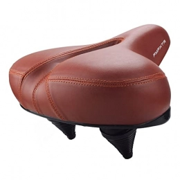 ZJF Mountain Bike Seat ZJF Men Women Bicycle Seat Big Butt Leather Cycling Saddle Mountain Bike Accessories Shock Absorber Spring Thicken Wide Soft Cushion Mountain Bikes Road Bikes 1PC (Color : Brown)