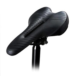 ZLGYH Bicycle Saddle, High Density Sponge Bike Seat with Waterproof Taillight, Padded Leather Mountain Non Slip Bike Seat