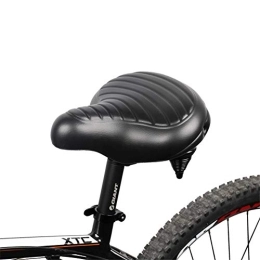 ZOOENIE Spares ZOOENIE Soft Wide Bicycle Saddle Comfortable Bicycle Seat Vintage Bicycle PU Saddle Pad Waterproof Cycling Parts Accessories (Black)