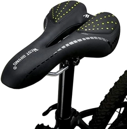 ZXM Mountain Bike Seat ZXM Solid Bicycle Saddles, Bike Seat, Comfortable Gel Padded Seat Cushion, Memory Foam, Waterproof, Breathable, Fit Most Bikes, Mountain / Road / Hybrid Durable (Color : Green)