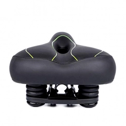 ZYZYP Spares ZYZYP Saddles Ergonomic PVC Breathable, Soft, Large And Comfortable Cushion Unisex Double Shock-absorbing Mountain Road Bike Saddle bike seat (Color : Black green)