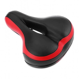 ZZHH Spares ZZHH Mountain Bicycle Saddle Cycling Big Wide Bike Seat red&black Comfort Soft Gel Cushion (Color : Red)