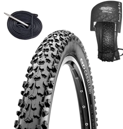 ECOVELO Mountain Bike Tyres 1 MTB Tyre 26 x 2.40 + Camera Tyre 26 Inches DOWNHILL Trail XC Cross Mountain Bike CST 66-559 EPS