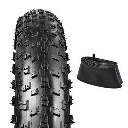 YunSCM Mountain Bike Tyres 1 Pack 26" Mountain Bike Fat Tyre 26x3.0 Plus 1 Pack Fat Bike Tube 26x2.5 / 3.0 AV32mm Schrader Valve Compatible with 26x3.0 Mountain Bike Tire / Snow Bike tyre