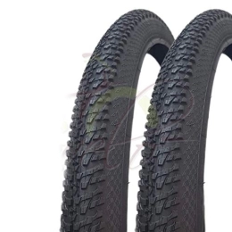 ECOVELO Mountain Bike Tyres 2 Covers 27.5 x 2.125 (57-584) Hard Tyres Country Black Mountain Bike MTB Bike