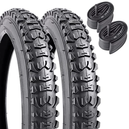 YunSCM Mountain Bike Tyres 2 Pack 16" Mountain Bike Tyres 16 x 1.95 (54-305) Plus 2 Pack 16" Bike Tubes Compatible with 16x1.95 Bike Tyre and Tubes (P1063-Black)
