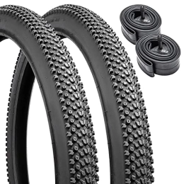 YunSCM Mountain Bike Tyres 2 Pack 26" Mountain Bike Tyres 26x2.125 Plus 2 Pack Bike Tubes 26x1.75 / 2.125 AV33mm Schrader Valve Compatible with 26x2.125 Most MTB Bike Tyres