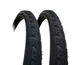 ASC Spares 2 Pack -26 x 1.75 Semi-Slick Mountain Bike Tyres - Smooth Fast Rolling centre with raised edges (47-559)