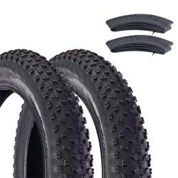 BaiWon Mountain Bike Tyres 20" E-Bike Fat Tire Replacement Set: Include 2 pack 20x4.0-inch Folding Bicycle Tires with Tire Levers, for Electric Urban Mountain or Three-Wheeled Bicycle, 20psi (140kpa)