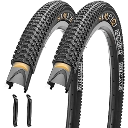 SIMEIQI Mountain Bike Tyres 24 / 26 / 27.5 X 1.95 Inch Folding Bike Tires with 3mm Anti Puncture Proof Protection for MTB Mountain Bicycles (27.5X1.95 / 2 Tires)
