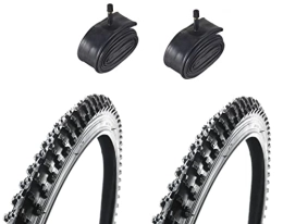 Discount Spares Ammaco 26" x 1.95" Mountain Bike MTB Off-Road Knobbly Bike Tyres + Inner Tubes