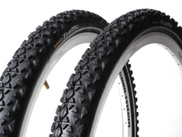 Continental Mountain Bike Tyres Continental '2x 26 Traffic MTB Bicycle Tyre 26 x 1.9 Inches Wire Reflex