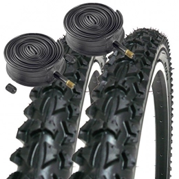 Coyote Mountain Bike Tyres Coyote Pro TY2604 26" x 1.95 Mountain Bike Tyres (PAIR) & 2x Schrader Inner Tubes