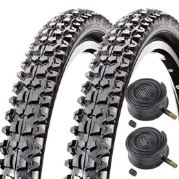 CST Mountain Bike Tyres Cst Eiger 26" x 1.95 Mountain Bike Tyres with Schrader Inner Tubes (Pair)