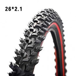 CZLSD Mountain Bike Tyres CZLSD Bicycle Tires 26 2.125 MTB 26 Inch 24 Inch 1.95 Wire Bead Tyres Mountain Bike Tire Large Tread Strong Grip Cross-country (Color : 26x2.1 red)