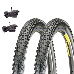 ECOVELO Spares EBA29MCK 2 MTB Tyres 29 x 2.10 + Chambers with Presta Valve Tires for Mountain Bike Hard Rubber Cross Country