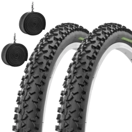ECOVELO Mountain Bike Tyres Ecovelò, 2 MTB Covers 29 x 2.25 (57-622) + Unisex Adult Rooms, Black
