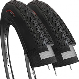 Fincci Mountain Bike Tyres Fincci Pair 26 x 1.50 Inch 40-559 Slick Tyres for Road Mountain MTB Hybrid Bike Bicycle (Pack of 2)