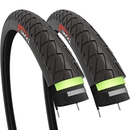 Fincci Spares Fincci Pair 26 x 1.95 Inch 50-559 Slick Tyres with 3mm Antipuncture Protection for Road Mountain Hybrid Bike Bicycle (Pack of 2)