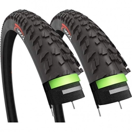 Fincci Mountain Bike Tyres Fincci Pair 26 x 1.95 Inch 52-559 Tyres with 2.5mm Antipuncture Protection 60TPI for MTB Mountain Hybrid Bike Bicycle (Pack of 2)