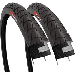 Fincci Mountain Bike Tyres Fincci Pair 26 x 1.95 Inch 53-559 Foldable Slick Tires for Road Mountain Hybrid Bike Bicycle - Pack of 2