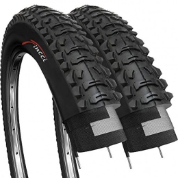Fincci Mountain Bike Tyres Fincci Pair 26 x 1.95 Inch 53-559 Tyres for MTB Mountain Hybrid Bike Bicycle (Pack of 2)