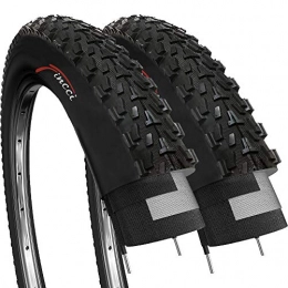 Fincci Mountain Bike Tyres Fincci Pair 26 x 2.35 Inch 57-559 Foldable Tyres for Road Mountain MTB Mud Dirt Offroad Bike Bicycle (Pack of 2)