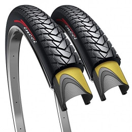 Fincci Mountain Bike Tyres Fincci Pair 700 x 35c 37-622 Foldable 60 TPI City Commuter Tires with Nylon Protection for Cycle Road Mountain MTB Hybrid Touring Electric Bike Bicycle - Pack of 2