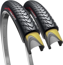 Fincci Spares Fincci Pair 700 x 35c Tyres 37-622 Foldable 60 TPI City Commuter 700c Tyres with 1mm Nylon Anti-Puncture Protection for Cycle Road Mountain MTB Hybrid Gravel Offroad Bike Bicycle