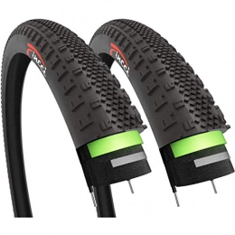 Fincci Mountain Bike Tyres Fincci Pair 700 x 38c 40-622 Tyres with 2.5mm Antipuncture Protection for Electric Road MTB Hybrid Bike Bicycle (Pack of 2)