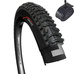 Fincci Spares Fincci Set 26 x 1.95 Inch 53-559 Foldable Tyre with Schrader Valve Inner Tube for MTB Mountain Hybrid Bike Bicycle