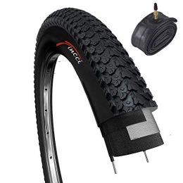 Fincci Spares Fincci Set 26 x 2.125 Inch 57-559 Tyre with Presta Valve Inner Tube for MTB Mountain Hybrid Bike Bicycle