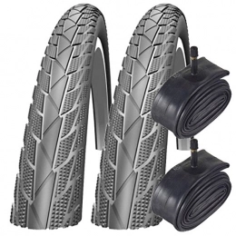 Impac Mountain Bike Tyres Impac 2x Streetpac (Made by Schwalbe) 26 x 1.75 MTB Bike Tyres & Schrader Tubes