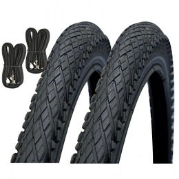 Impac Mountain Bike Tyres Impac Crosspac 700 x 38c Bike Tyres with Presta Tubes & Ano Adapters (Pair)