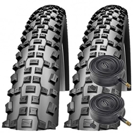 Impac Spares Impac Ridgepac 26" x 2.10 Mountain Bike Tyres with Schrader Valve Tubes (Pair)