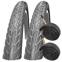 Impac Spares Impac Streetpac 26" x 1.75 Bike Tyres with Presta Tubes & Ano Adapters (Pair)