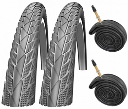 Impac Mountain Bike Tyres Impac Streetpac 26 x 1.75 Slick Mountain Bike Tyres (Pair) with Presta Tubes