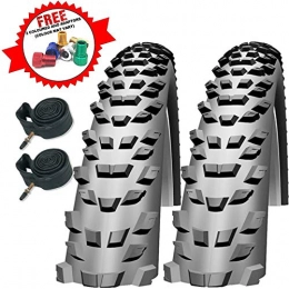 Impac Spares Impac Trailpac 26" x 2.10 Bike Tyres with Presta Tubes & Ano Adapters (Pair)