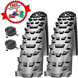 Impac Spares Impac Trailpac 26" x 2.10 Bike Tyres with Schrader Tubes & Ano Adapters (Pair)