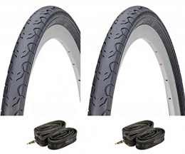 Kenda Mountain Bike Tyres KENDA 2 x 26 x 1.50 Slick Mountain Bike Tyres + 2 x Free Inner Tube