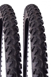 Kenda Mountain Bike Tyres KENDA 26" x 2.10" Mountain Bike ATB Tyres Knobbly Tractor Tread Black - 2 tyres