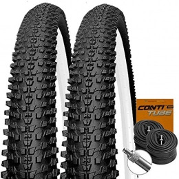 Kenda Mountain Bike Tyres Kenda Set: 2K1153MTB Tyres 2Conti Tubes 29x2.10 / 52express valve