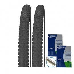 Kenda Mountain Bike Tyres KENDA Set: 2x K Wheel 24inch bicycle tyres 58 / 24x2.30+ Schwalbe Tube AV10