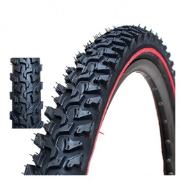 LCHY Spares LCHY LWHYDZCPJXP Mountain Bike Tire Cross Country Riding Accessories K849 Bicycle Tire 24 26 Inch 1.95 2.1 Bicycle Tire Bicycle Parts (Color : 26X1.95 Black red)